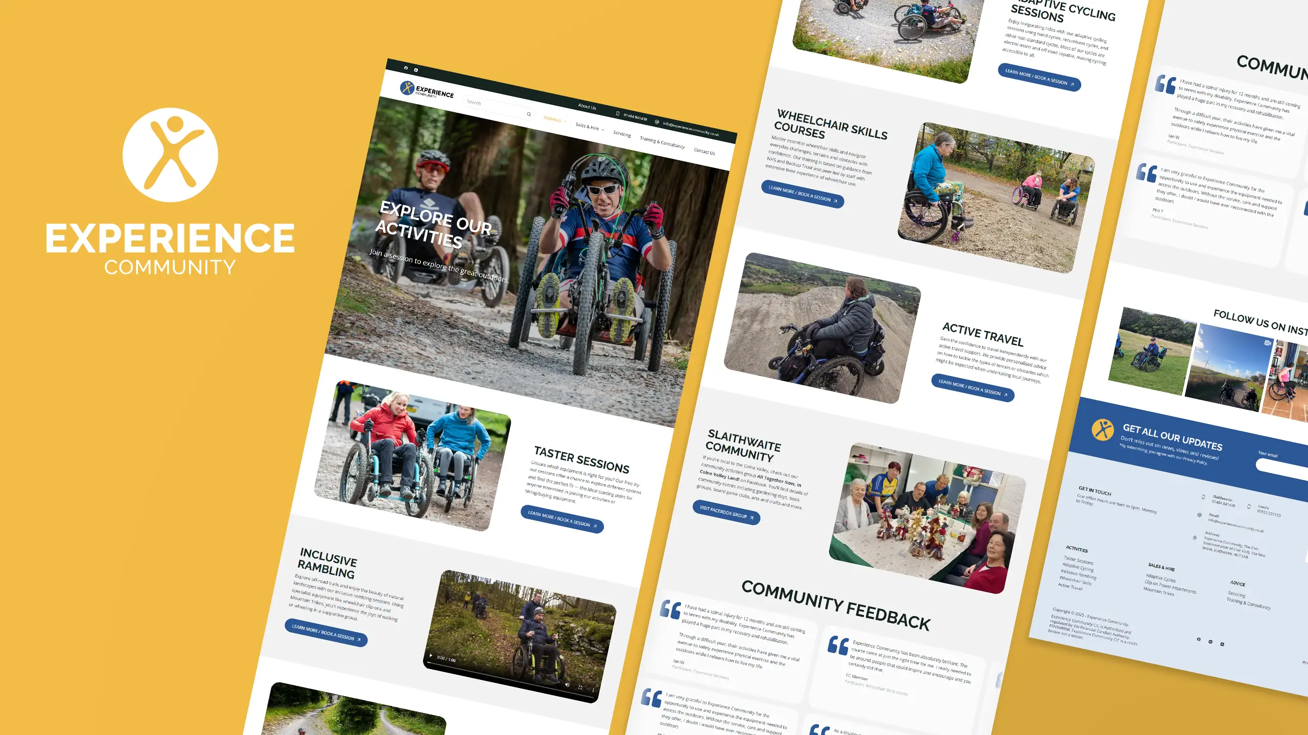 Experience Community activity photography and content layout